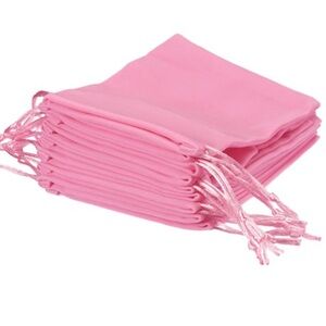 10 Pink Drawstring Bags